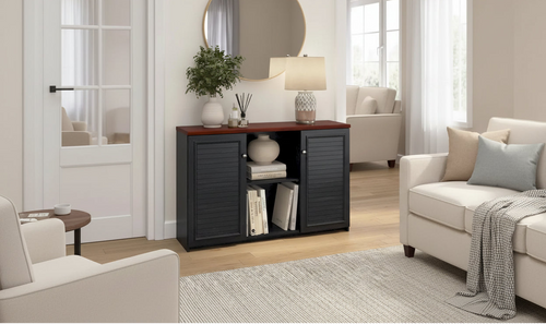 Bush Furniture Fairview Accent Cabinet with Doors and Shelves