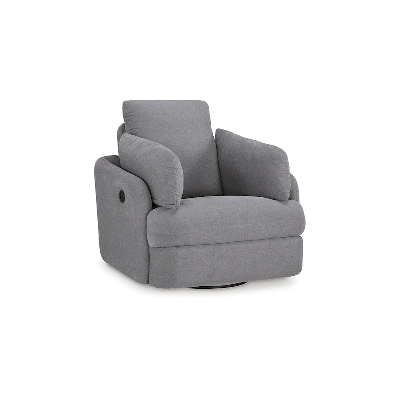Fauteuil inclinable, pivotant et coulissant en polyester gris, 1 place