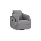 Fauteuil inclinable, pivotant et coulissant en polyester gris, 1 place