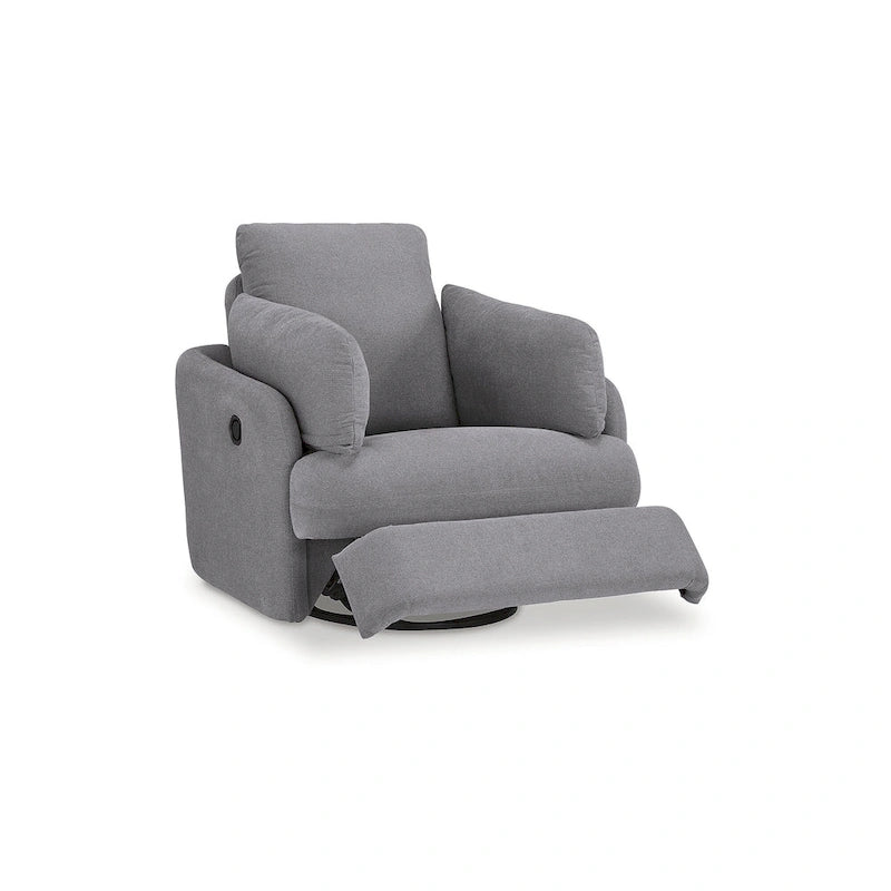 Fauteuil inclinable, pivotant et coulissant en polyester gris, 1 place