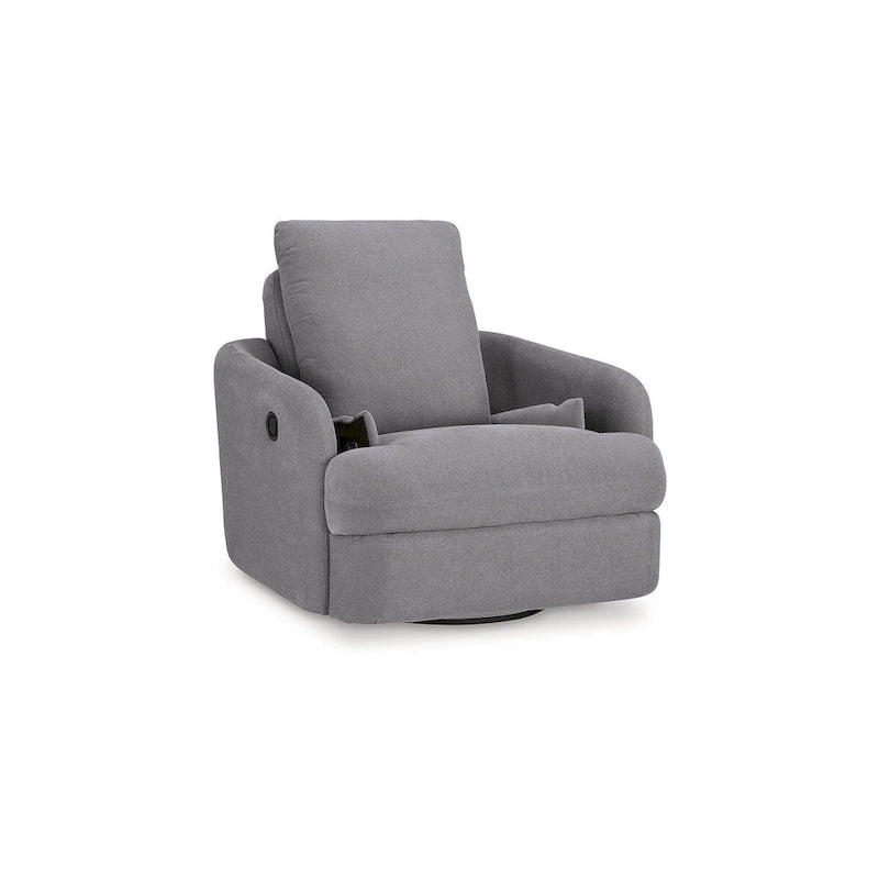 Fauteuil inclinable, pivotant et coulissant en polyester gris, 1 place