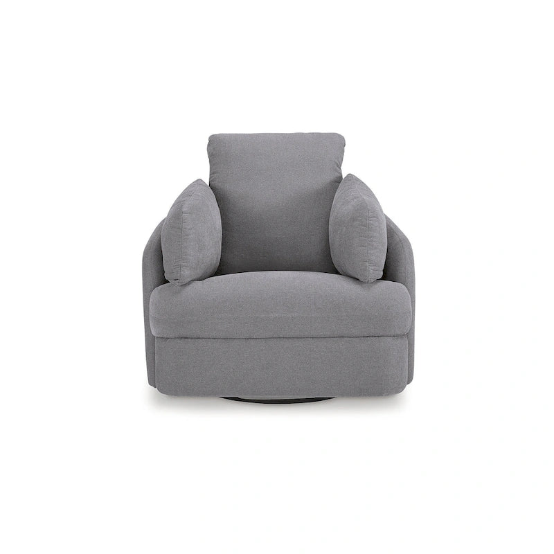 Fauteuil inclinable, pivotant et coulissant en polyester gris, 1 place