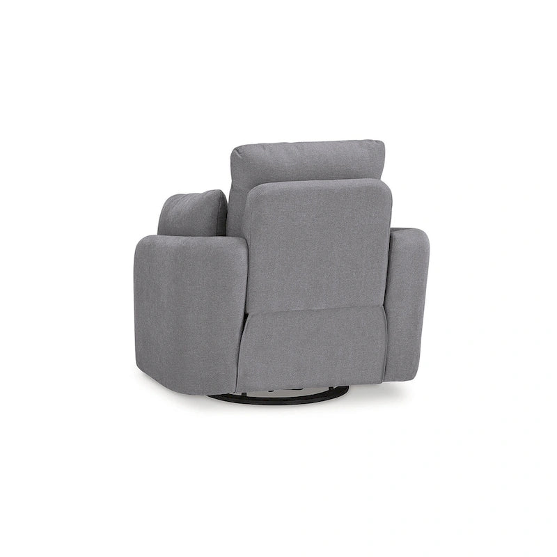 Fauteuil inclinable, pivotant et coulissant en polyester gris, 1 place