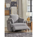 Fauteuil inclinable, pivotant et coulissant en polyester gris, 1 place
