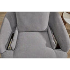 Fauteuil inclinable, pivotant et coulissant en polyester gris, 1 place