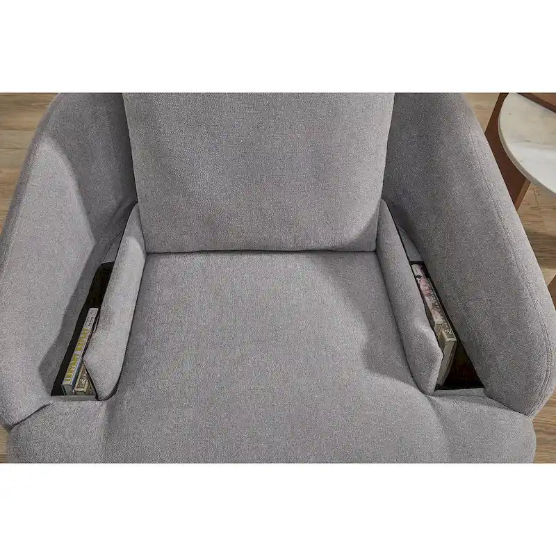 Fauteuil inclinable, pivotant et coulissant en polyester gris, 1 place