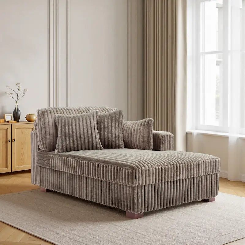 Canapé méridienne droite – Coton flanelle, multicolore, 1–2 personnes