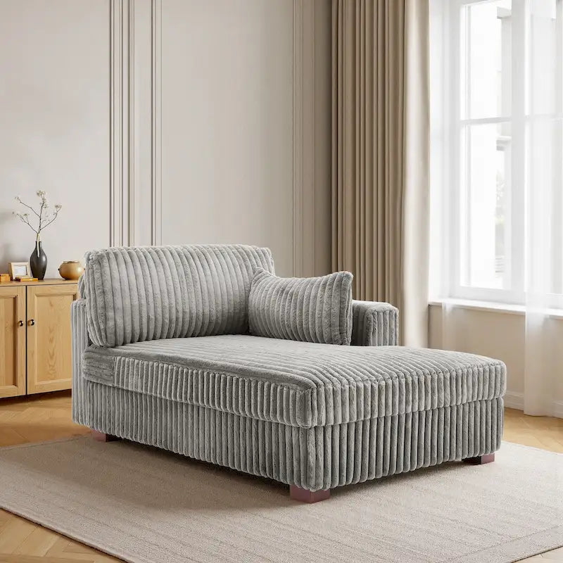 Canapé méridienne droite – Coton flanelle, multicolore, 1–2 personnes