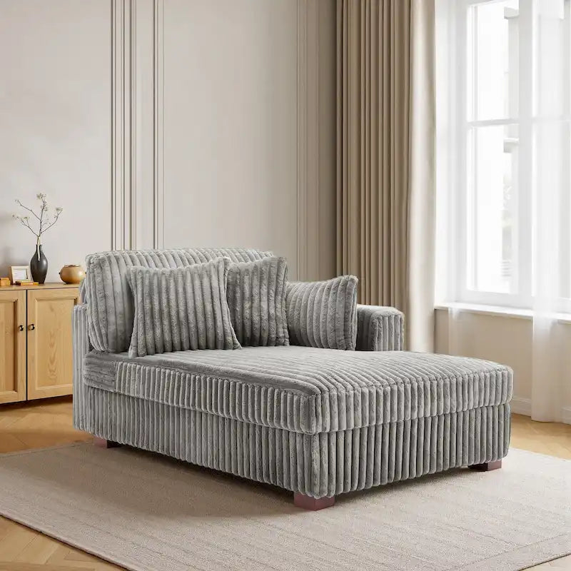 Canapé méridienne droite – Coton flanelle, multicolore, 1–2 personnes