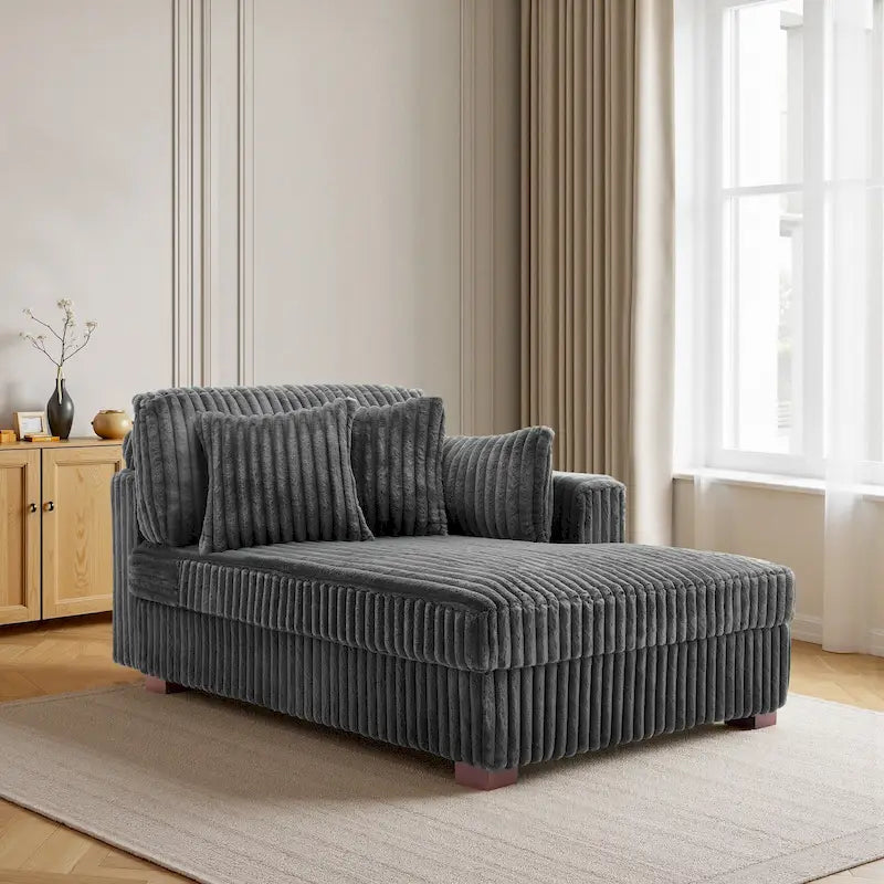 Canapé méridienne droite – Coton flanelle, multicolore, 1–2 personnes