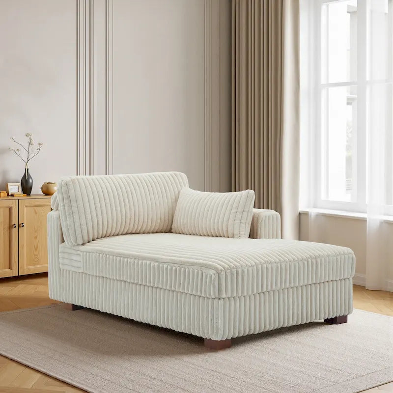 Canapé méridienne droite – Coton flanelle, multicolore, 1–2 personnes