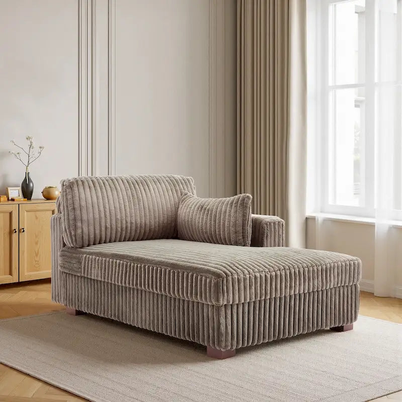 Canapé méridienne droite – Coton flanelle, multicolore, 1–2 personnes