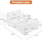 Canapé méridienne droite – Coton flanelle, multicolore, 1–2 personnes