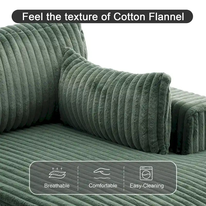 Canapé méridienne droite – Coton flanelle, multicolore, 1–2 personnes