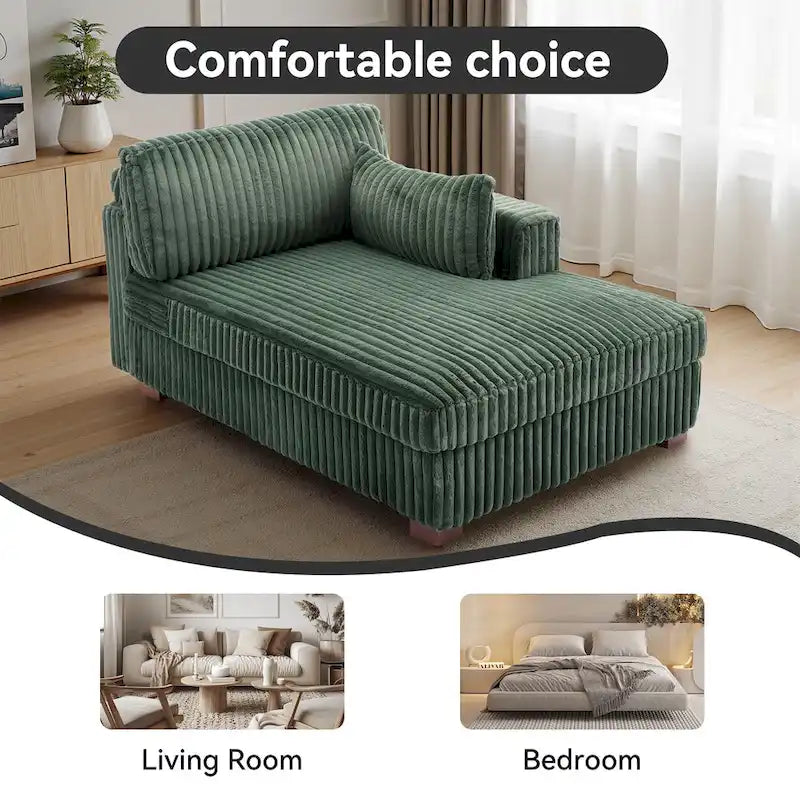 Canapé méridienne droite – Coton flanelle, multicolore, 1–2 personnes