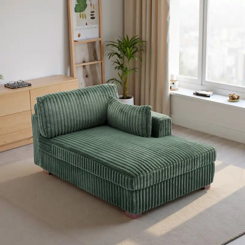 Canapé méridienne droite – Coton flanelle, multicolore, 1–2 personnes