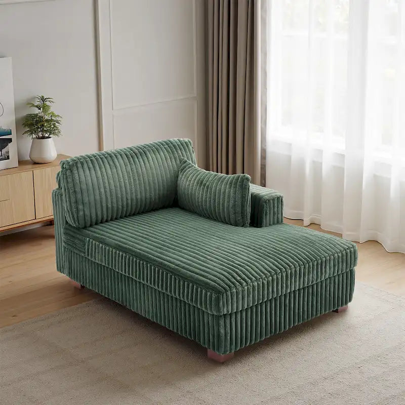 Canapé méridienne droite – Coton flanelle, multicolore, 1–2 personnes