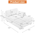 Canapé méridienne droite – Coton flanelle, multicolore, 1–2 personnes