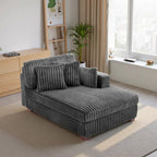Canapé méridienne droite – Coton flanelle, multicolore, 1–2 personnes