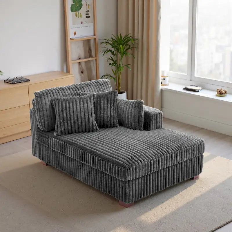 Canapé méridienne droite – Coton flanelle, multicolore, 1–2 personnes