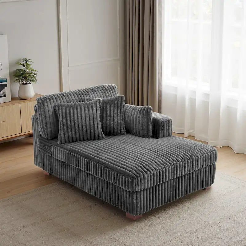 Canapé méridienne droite – Coton flanelle, multicolore, 1–2 personnes