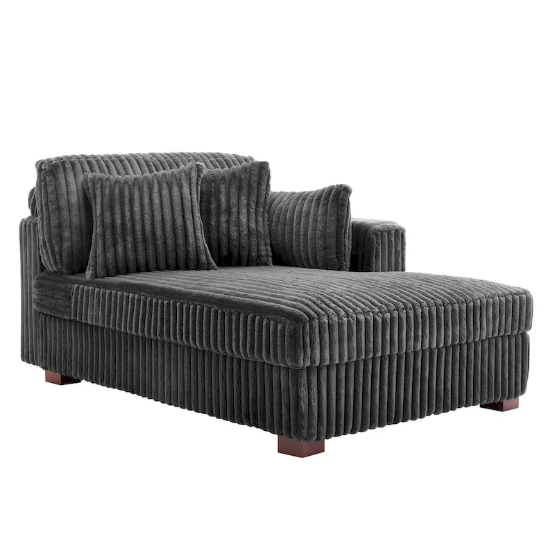 Canapé méridienne droite – Coton flanelle, multicolore, 1–2 personnes