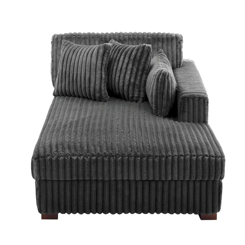 Canapé méridienne droite – Coton flanelle, multicolore, 1–2 personnes