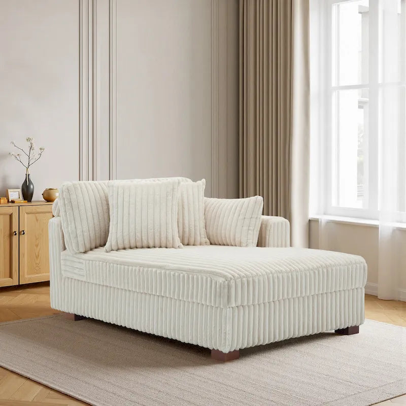 Canapé méridienne droite – Coton flanelle, multicolore, 1–2 personnes