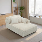 Canapé méridienne droite – Coton flanelle, multicolore, 1–2 personnes