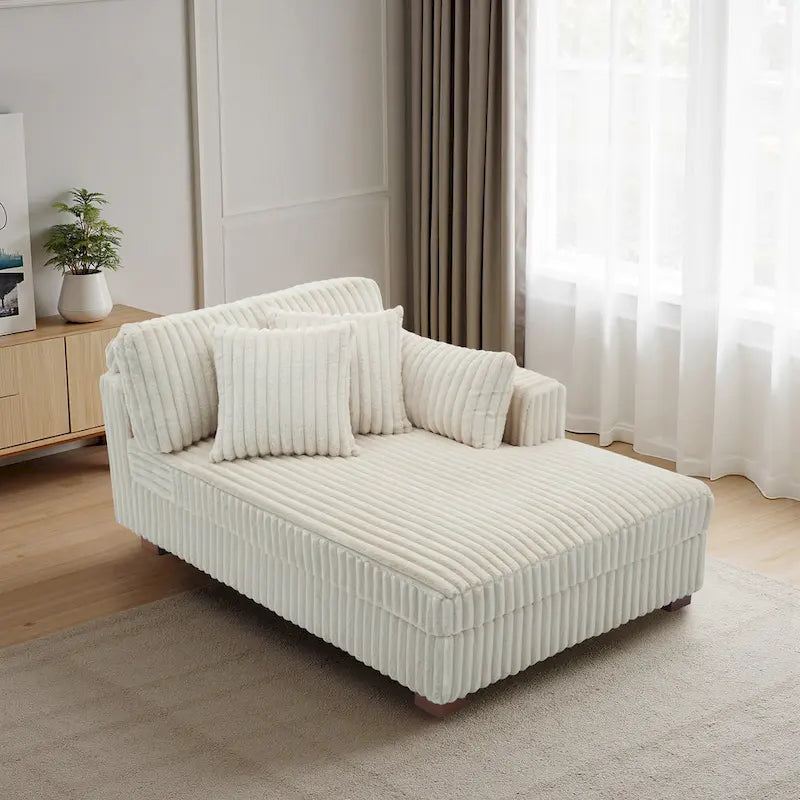 Canapé méridienne droite – Coton flanelle, multicolore, 1–2 personnes