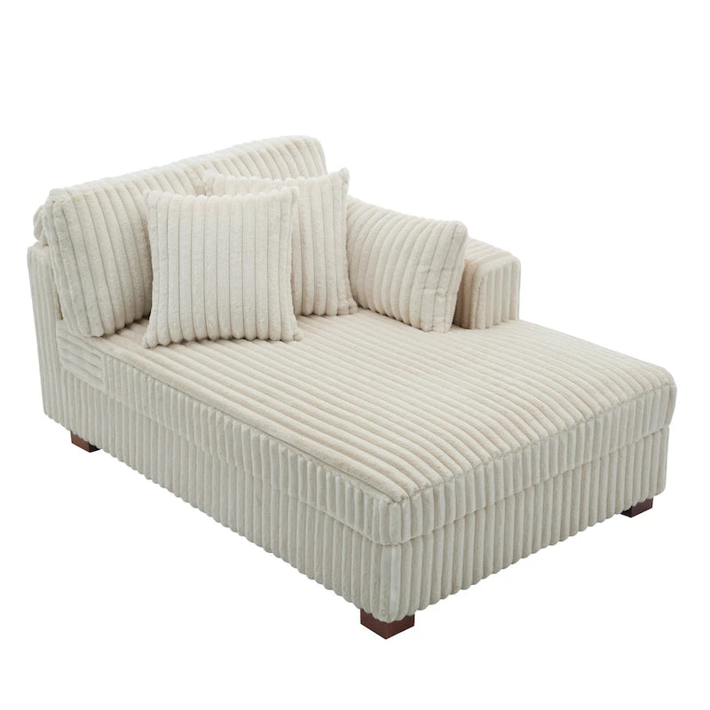 Canapé méridienne droite – Coton flanelle, multicolore, 1–2 personnes