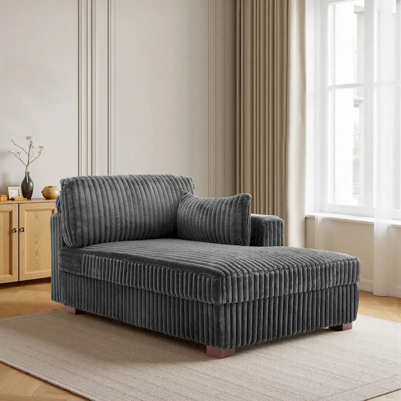 Canapé méridienne droite – Coton flanelle, multicolore, 1–2 personnes