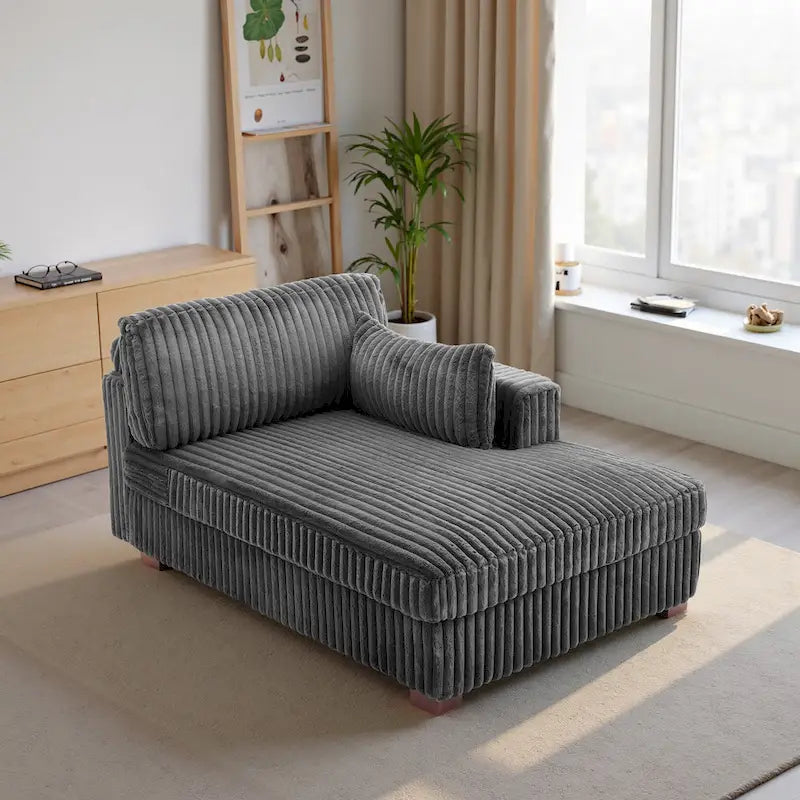 Canapé méridienne droite – Coton flanelle, multicolore, 1–2 personnes