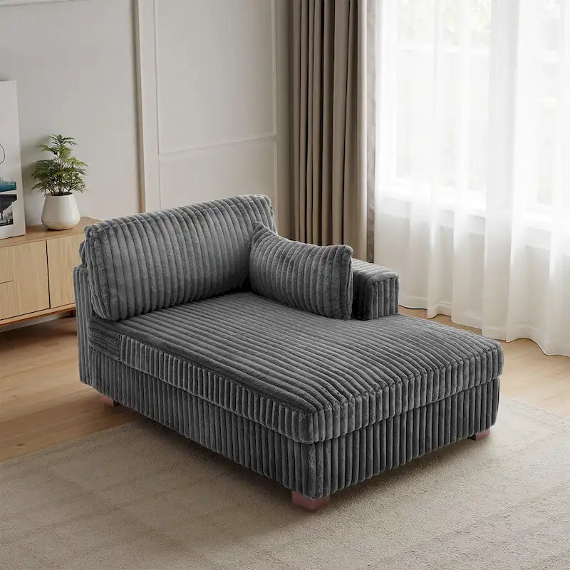 Canapé méridienne droite – Coton flanelle, multicolore, 1–2 personnes