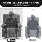 Fauteuil inclinable à bascule gris/marron/bleu avec chauffage et massage, une place