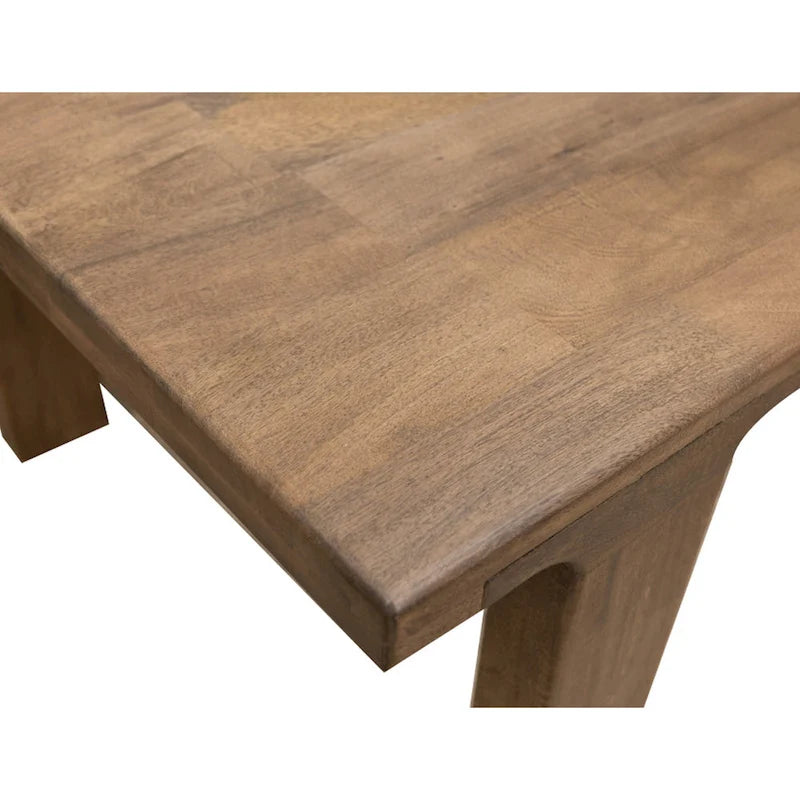 Table à manger rectangulaire marron, en manguier massif, 6 places