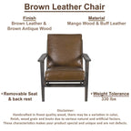 Fauteuil d'appoint en manguier à lattes marron / gris délavé / noir, une place