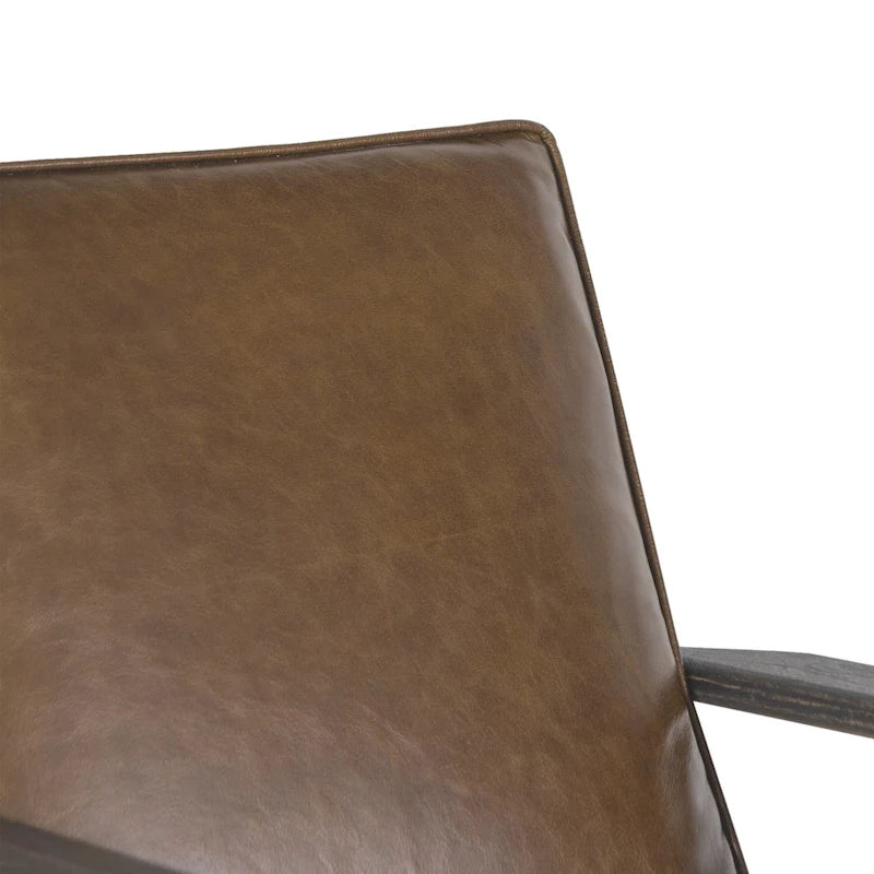 Fauteuil d'appoint en manguier à lattes marron / gris délavé / noir, une place