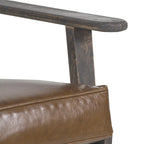 Fauteuil d'appoint en manguier à lattes marron / gris délavé / noir, une place