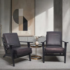 Fauteuil d'appoint en manguier à lattes marron / gris délavé / noir, une place