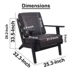 Fauteuil d'appoint en manguier à lattes marron / gris délavé / noir, une place
