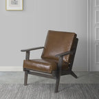 Fauteuil d'appoint en manguier à lattes marron / gris délavé / noir, une place