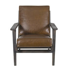Fauteuil d'appoint en manguier à lattes marron / gris délavé / noir, une place