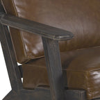 Fauteuil d'appoint en manguier à lattes marron / gris délavé / noir, une place