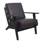 Fauteuil d'appoint en manguier à lattes marron / gris délavé / noir, une place