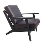 Fauteuil d'appoint en manguier à lattes marron / gris délavé / noir, une place