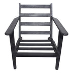 Fauteuil d'appoint en manguier à lattes marron / gris délavé / noir, une place
