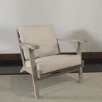 Fauteuil d'appoint en manguier à lattes marron / gris délavé / noir, une place