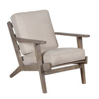 Fauteuil d'appoint en manguier à lattes marron / gris délavé / noir, une place