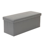 Ottoman de rangement pliant touffeté gris, 1 personne